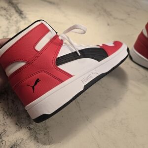 PUMA Kids' High-Top Sneaker - White/Red/Black